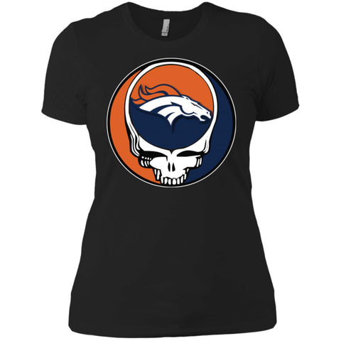 Denver Broncos Grateful Dead Steal Your Face Football Nfl Shirts Women Cotton T-Shirt Black / X-Small Women Cotton T-Shirt - parenttees