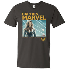 Captain Marvel Vintage Movie Poster Style Men V-Neck T-Shirt Men V-Neck T-Shirt - parenttees