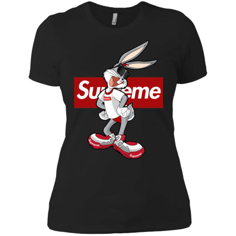 Supreme Rabbit T Shirt Women Cotton T-Shirt Black / X-Small Women Cotton T-Shirt - parenttees