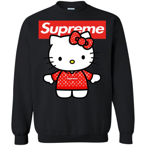 Supreme Hello Kitty Loves T-shirt Crewneck Pullover Sweatshirt Black / S Crewneck Pullover Sweatshirt - parenttees