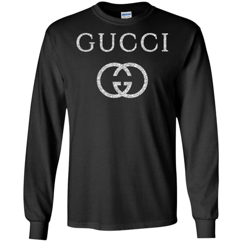 Vintage Gucci Logo Inspired Men Long Sleeve Shirt Black / S Men Long Sleeve Shirt - parenttees