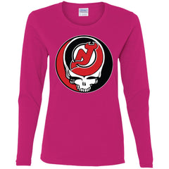 New Jersey Devils Grateful Dead Steal Your Face Hockey Nhl Shirts Women Long Sleeve Shirt Women Long Sleeve Shirt - parenttees