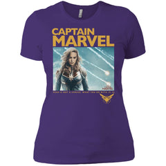 Captain Marvel Vintage Movie Poster Style Women Cotton T-Shirt Women Cotton T-Shirt - parenttees