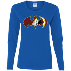 We Are The Washington Redskins Batman Nfl Mashup Women Long Sleeve Shirt Women Long Sleeve Shirt - parenttees