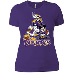 Mickey Mouse Minnesota Vikings American Football Nfl Sports Shirt Women Cotton T-Shirt Women Cotton T-Shirt - parenttees