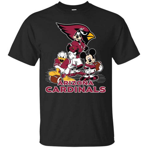 Mickey Mouse Arizona Cardinals American Football Nfl Sports Shirt Men Cotton T-Shirt Black / S Men Cotton T-Shirt - parenttees