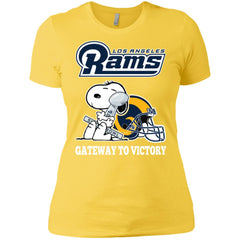 Los Angeles Rams Gateway To Victory Super Bowl 2019 Snoopy Football Nfl Women Cotton T-Shirt Women Cotton T-Shirt - parenttees