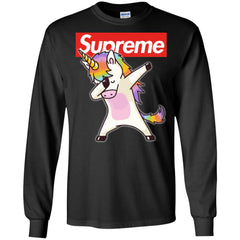 Supreme Unicorn T-shirt Dance Dabbing Unicorn Men Long Sleeve Shirt Men Long Sleeve Shirt - parenttees