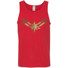 Captain Marvel Simple Gold Shadowed Logo Men Cotton Tank Men Cotton Tank - parenttees