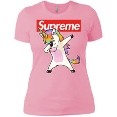 Supreme Unicorn T-shirt Dance Dabbing Unicorn Women Cotton T-Shirt Women Cotton T-Shirt - parenttees