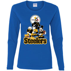 Mickey Mouse Pittsburgh Steelers American Football Nfl Sports Shirt Women Long Sleeve Shirt Women Long Sleeve Shirt - parenttees