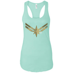 Captain Marvel Simple Gold Shadowed Logo Women Tank Top Women Tank Top - parenttees