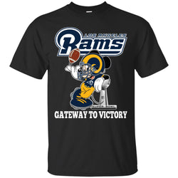 Los Angeles Rams Gateway To Victory Super Bowl 2019 Mickey Mouse Football Nfl Men Cotton T-Shirt