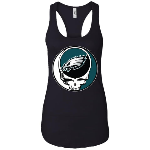 Philadelphia Eagles Grateful Dead Steal Your Face Football Nfl Shirts Women Tank Top Black / X-Small Women Tank Top - parenttees