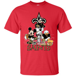 Nfl – New Orleans Saints Donald Duck Goofy Mickey Mouse Super Bowl 2019 Football Men Cotton T-Shirt