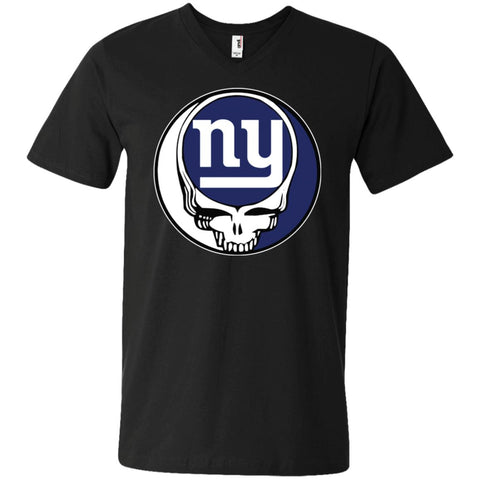 New York Giants Grateful Dead Steal Your Face Football Nfl Shirts Men V-Neck T-Shirt Black / S Men V-Neck T-Shirt - parenttees