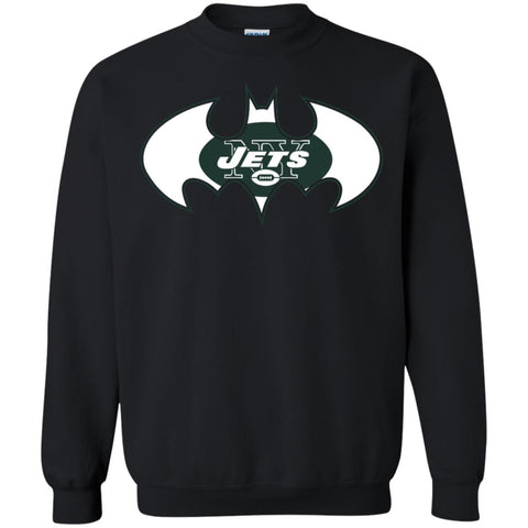 We Are The New York Jets Batman Nfl Mashup Crewneck Pullover Sweatshirt Black / S Crewneck Pullover Sweatshirt - parenttees