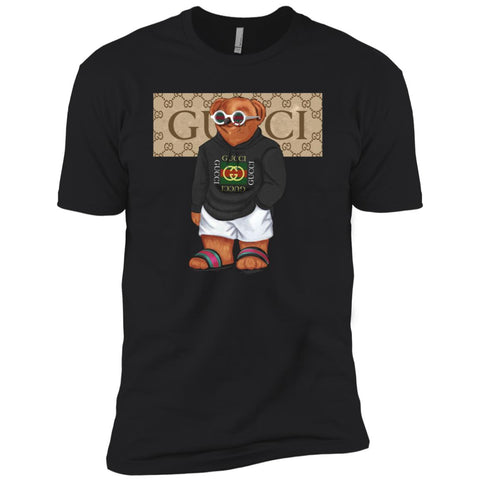 Best Gucci Bear Style Fashion T-shirt Men Short Sleeve T-Shirt Black / X-Small Men Short Sleeve T-Shirt - parenttees