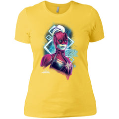 Marvel Captain Marvel Space Glow Neon Women Cotton T-Shirt Women Cotton T-Shirt - parenttees