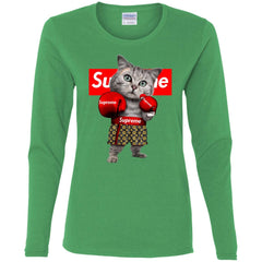 Supreme Boxing Cat Best Funny T-shirt Women Long Sleeve Shirt Women Long Sleeve Shirt - parenttees