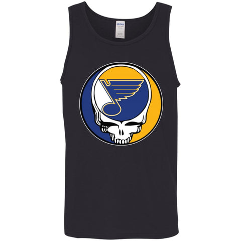 St Louis Blues Grateful Dead Steal Your Face Hockey Nhl Shirts Men Cotton Tank Black / X-Small Men Cotton Tank - parenttees