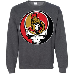 Ottawa Senators Grateful Dead Steal Your Face Hockey Nhl Shirts Crewneck Pullover Sweatshirt Crewneck Pullover Sweatshirt - parenttees