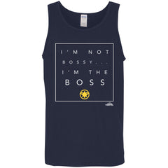 Captain Marvel Not Bossy I'm The Boss Men Cotton Tank Men Cotton Tank - parenttees