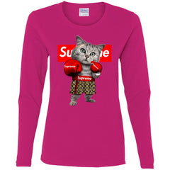 Supreme Boxing Cat Best Funny T-shirt Women Long Sleeve Shirt Women Long Sleeve Shirt - parenttees