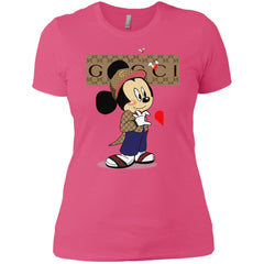 Mickey Mouse Love Couple T-shirt Valentine's Day T-shirt Women Cotton T-Shirt Women Cotton T-Shirt - parenttees