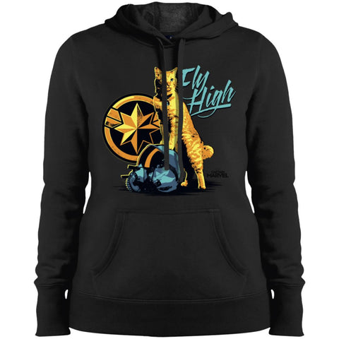 Captain Marvel Symbol Goose Fly High Women Hooded Sweatshirt Black / X-Small Women Hooded Sweatshirt - parenttees