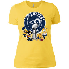 Los Angeles Rams Super Bowl 2019 Mickey Minnie Mouse Donald Daisy Duck Football Nfl Women Cotton T-Shirt Women Cotton T-Shirt - parenttees