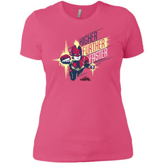 Captain Marvel Higher Further Faster Drawn Women Cotton T-Shirt Women Cotton T-Shirt - parenttees