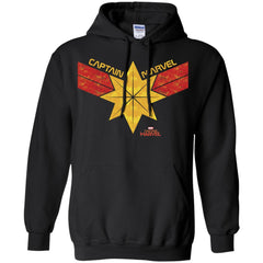 Captain Marvel Distressed Star Ribbon Logo Pullover Hoodie Sweatshirt Pullover Hoodie Sweatshirt - parenttees