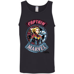 Captain Marvel Stitched Patched Portrait Men Cotton Tank