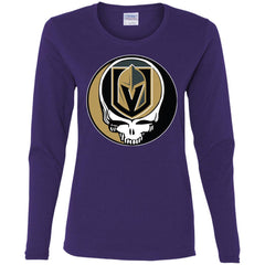 Vegas Golden Knights Grateful Dead Steal Your Face Hockey Nhl Shirts Women Long Sleeve Shirt Women Long Sleeve Shirt - parenttees