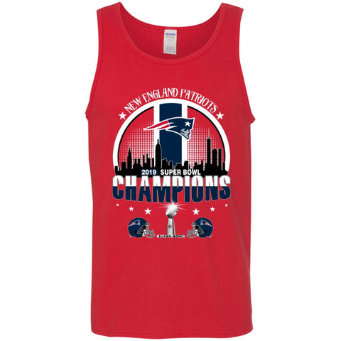 Nfl – New England Patriots 2019 Super Bowl Champions Football Men Cotton Tank Red / X-Small Men Cotton Tank - parenttees