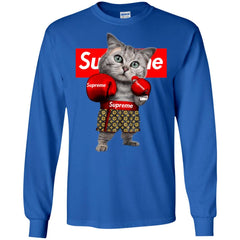 Supreme Boxing Cat Best Funny T-shirt Men Long Sleeve Shirt Men Long Sleeve Shirt - parenttees