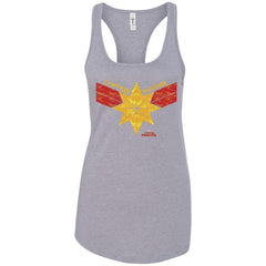 Captain Marvel Distressed Star Ribbon Logo Women Tank Top Women Tank Top - parenttees