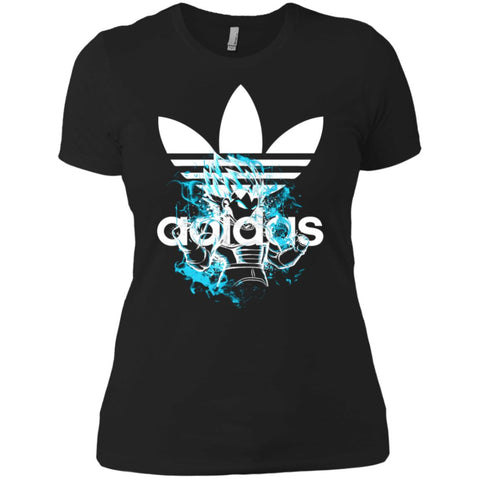 Adidas Vegeta Dragon Ball Super Saiyan T-shirt Women Cotton T-Shirt Black / X-Small Women Cotton T-Shirt - parenttees