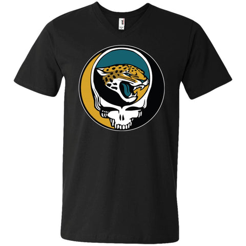 Jacksonville Jaguars Grateful Dead Steal Your Face Football Nfl Shirts Men V-Neck T-Shirt Black / S Men V-Neck T-Shirt - parenttees