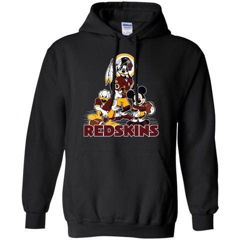 Mickey Mouse Washington Redskins American Football Nfl Sports Shirt Pullover Hoodie Sweatshirt Black / S Pullover Hoodie Sweatshirt - parenttees