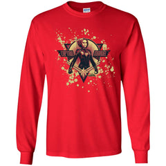 Captain Marvel Cracked Paint Splatter Logo Men Long Sleeve Shirt Men Long Sleeve Shirt - parenttees