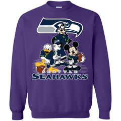 Mickey Mouse Seattle Seahawks American Football Nfl Sports Shirt Crewneck Pullover Sweatshirt Crewneck Pullover Sweatshirt - parenttees