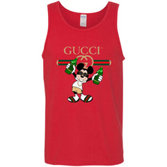 Gucci Mickey Mouse Drink Beer T-shirt Men Cotton Tank Men Cotton Tank - parenttees