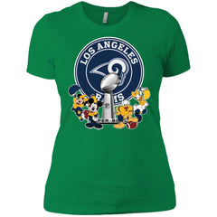 Los Angeles Rams Super Bowl 2019 Mickey Minnie Mouse Donald Daisy Duck Football Nfl Women Cotton T-Shirt Women Cotton T-Shirt - parenttees