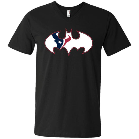 We Are The Houston Texans Batman Nfl Mashup Men V-Neck T-Shirt Black / S Men V-Neck T-Shirt - parenttees