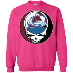 Colorado Avalanche Grateful Dead Steal Your Face Hockey Nhl Shirts Crewneck Pullover Sweatshirt Crewneck Pullover Sweatshirt - parenttees