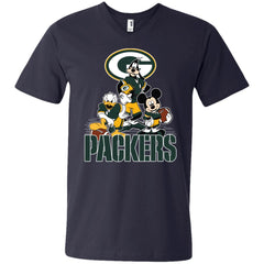 Mickey Mouse Green Bay Packer American Football Nfl Sports Shirt Men V-Neck T-Shirt Men V-Neck T-Shirt - parenttees