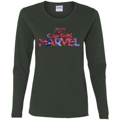 Captain Marvel Bold Tie Dye Movie Logo Women Long Sleeve Shirt Women Long Sleeve Shirt - parenttees