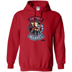 Captain Marvel Stitched Patched Portrait Pullover Hoodie Sweatshirt Pullover Hoodie Sweatshirt - parenttees